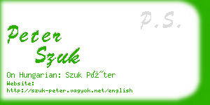 peter szuk business card